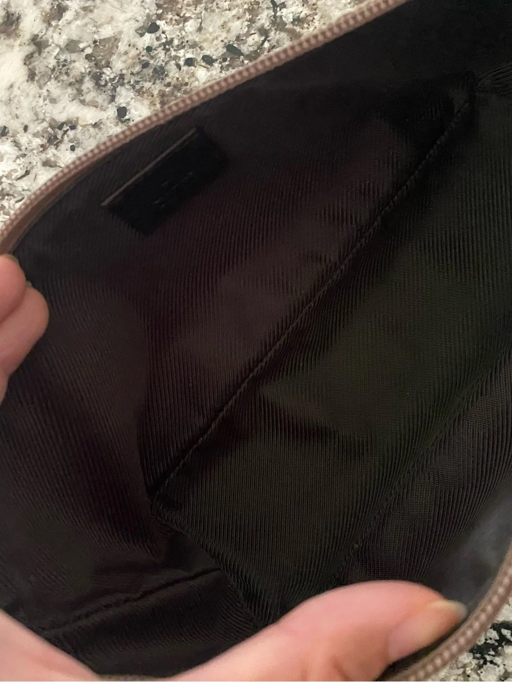 Gucci Brown Monogram Wristlet Clutch
